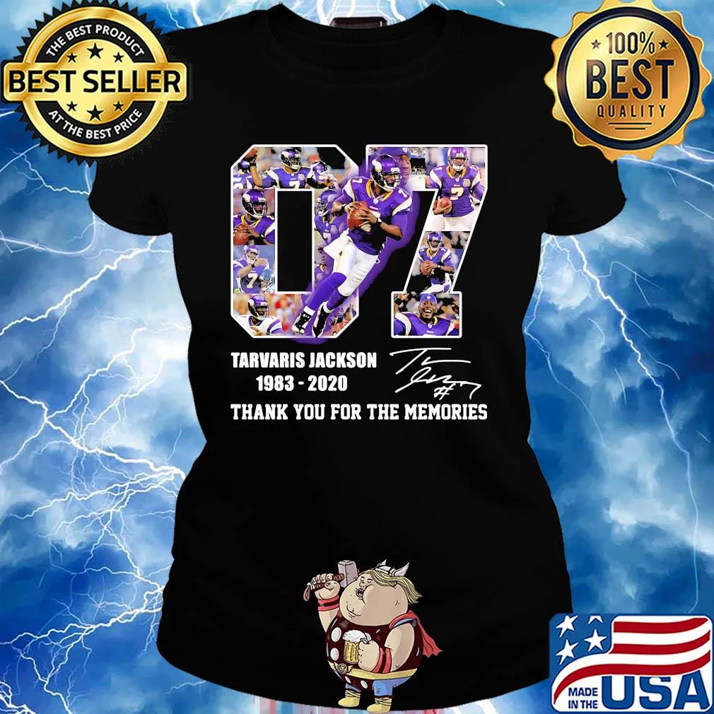 07 tarvaris jackson 1983 2020 thank you for the memories signature s Ladies tee