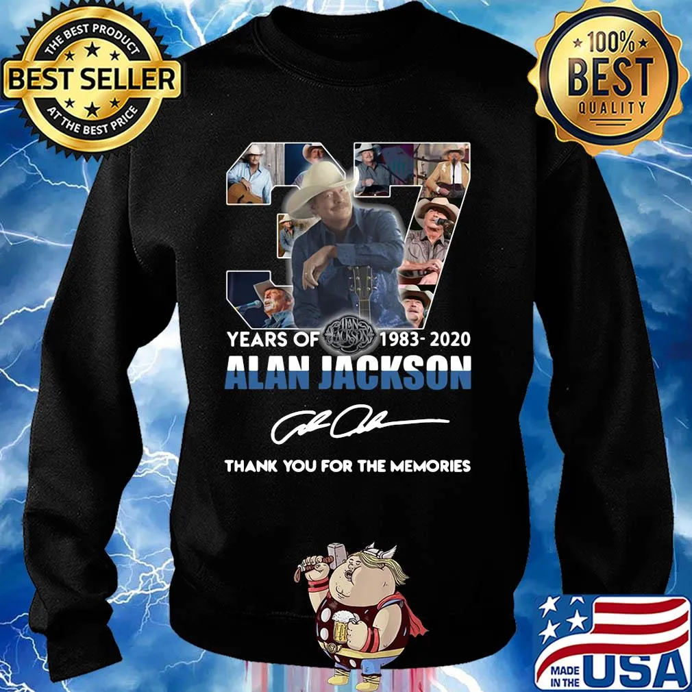 37 years of 1983-2020 Alan Jackson signature thank you for the memories s Sweater