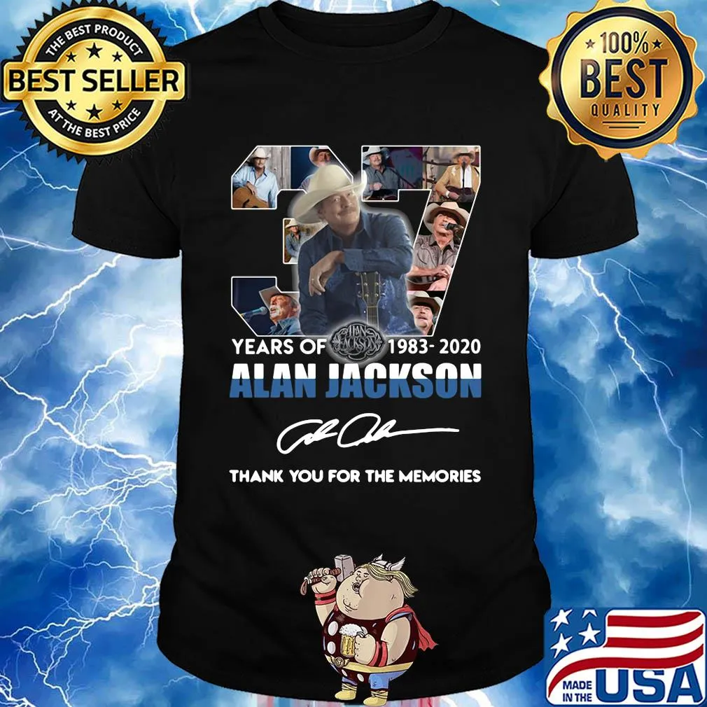 37 years of 1983-2020 Alan Jackson signature thank you for the memories shirt