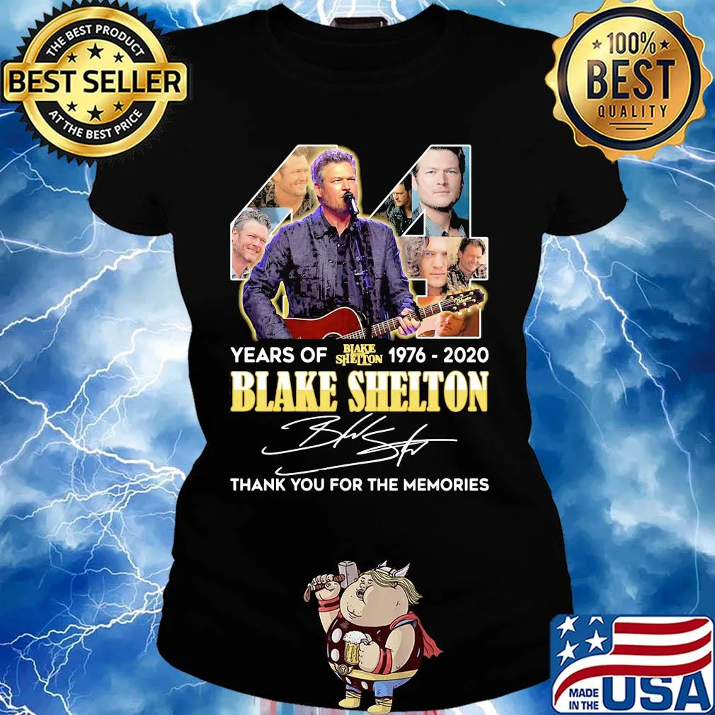 44 years of 1976 2020 blake shelton thank you for the memories signature s Ladies tee