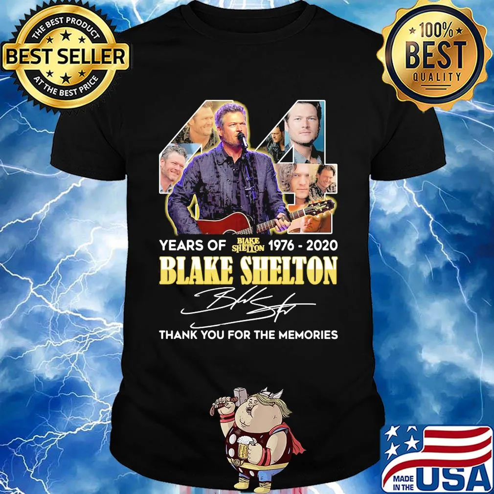 44 years of 1976 2020 blake shelton thank you for the memories signature shirt