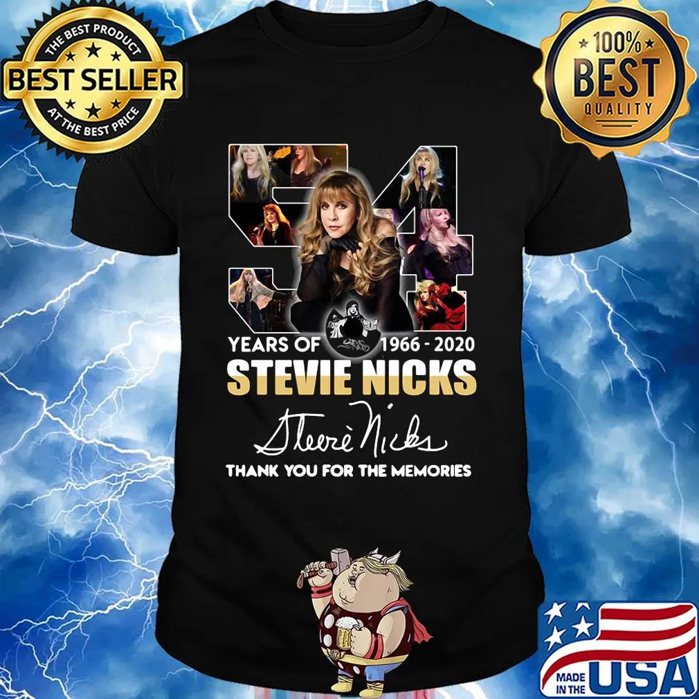 54 years of 1966-2020 Stevie Nicks signature thank you for the memories shirt