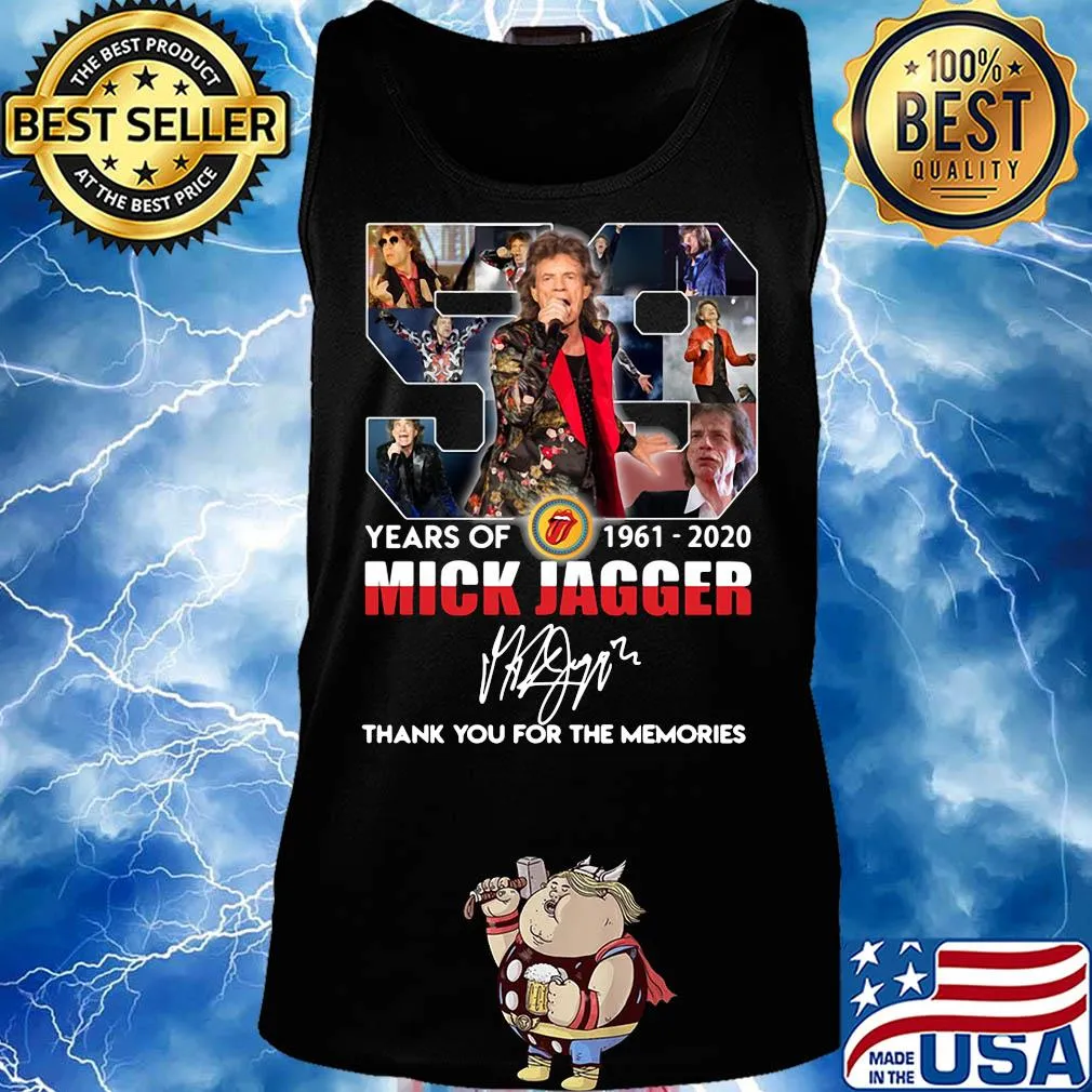 59 years of 1961-2020 Mick Jagger signature thank you for the memories s Tank top