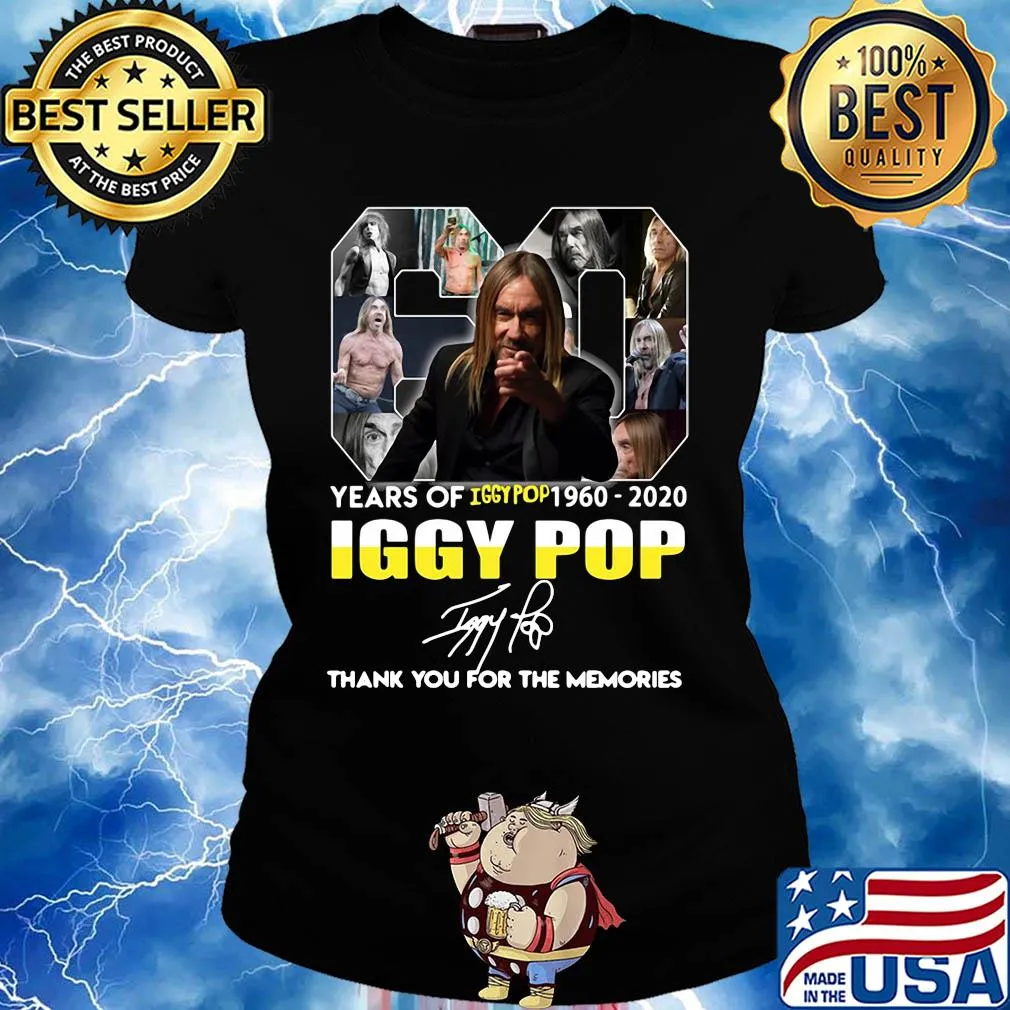 60 years of Iggy Pop 1960-2020 signature thank you for the memories s Ladies tee