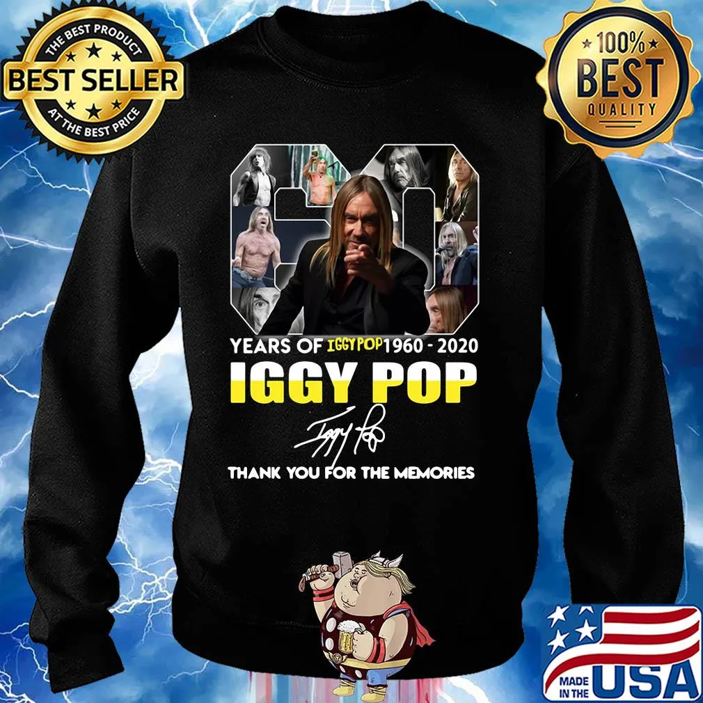 60 years of Iggy Pop 1960-2020 signature thank you for the memories s Sweater