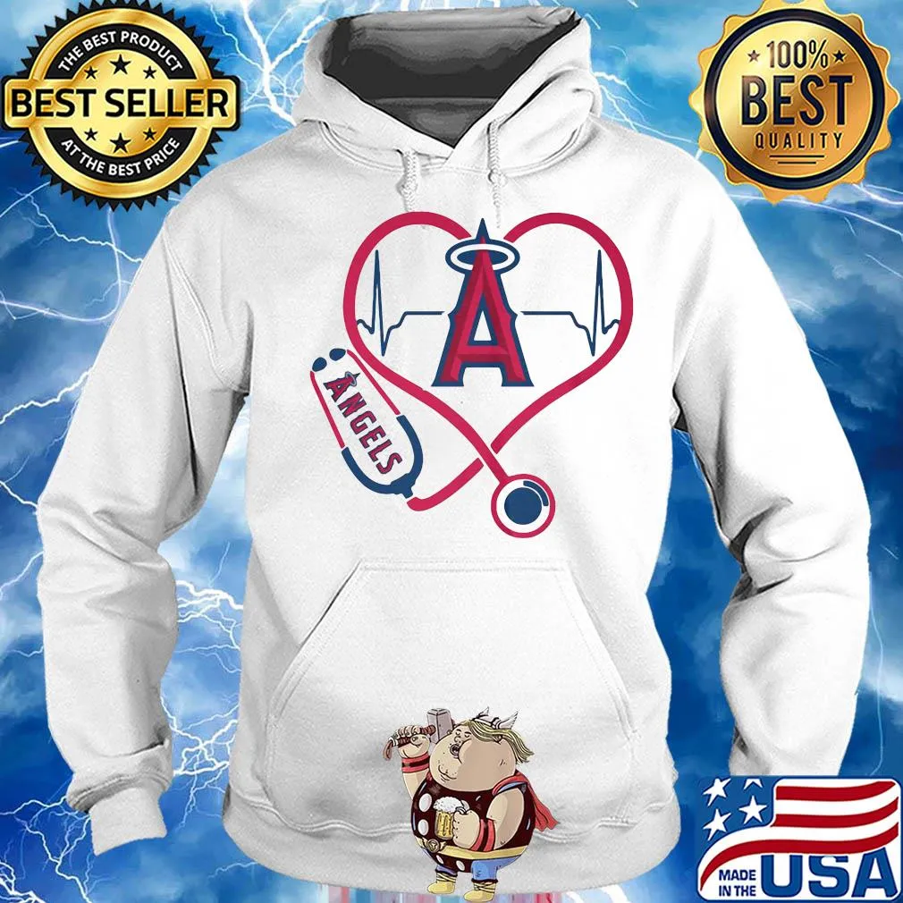 Angels MLB stethoscope hearbeat s Hoodie