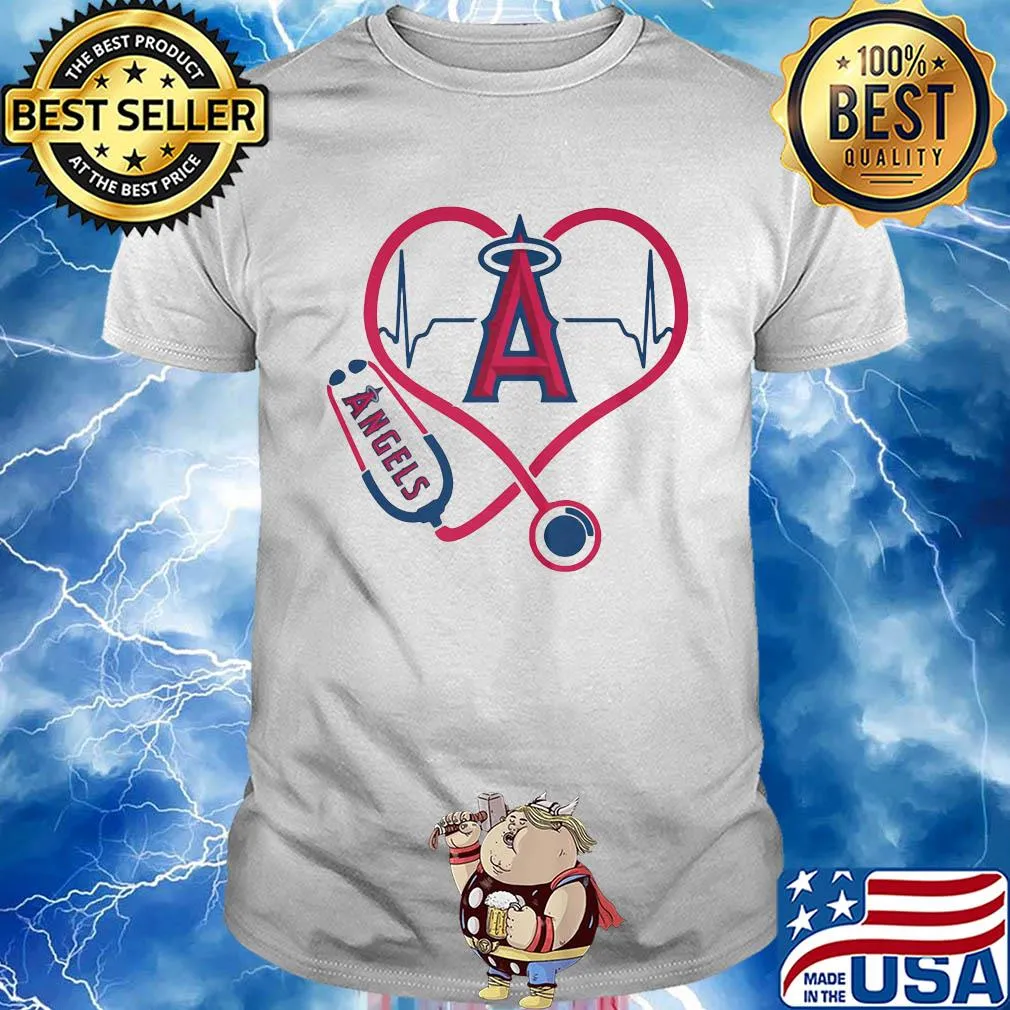 Angels MLB stethoscope hearbeat shirt