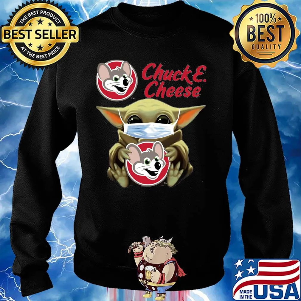 Baby Yoda face mask hug Chuck and Cheese s Sweater
