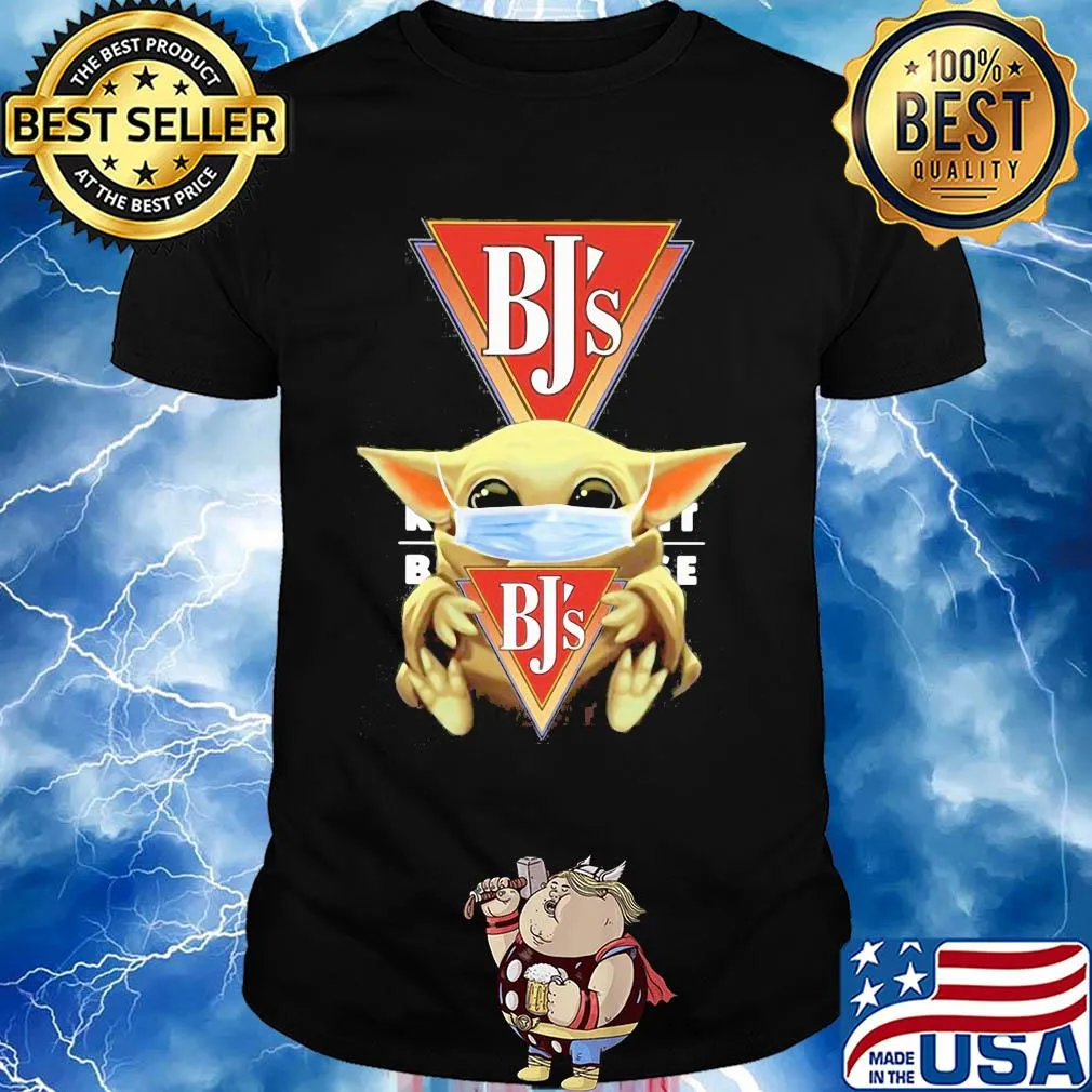 Baby Yoda hug BJ's Restaurant Brewhouse shirt