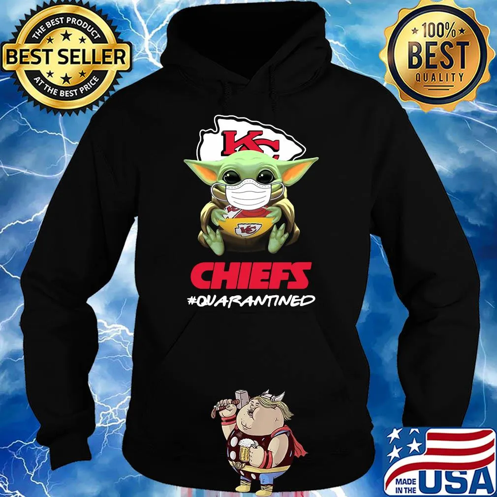 Baby yoda hug Kansas City Chiefs quarantined mask covid-19 s Hoodie