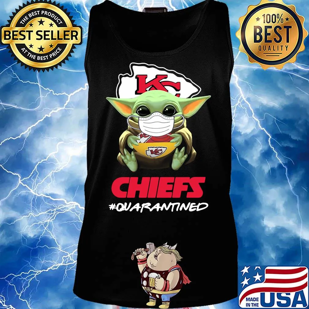 Baby yoda hug Kansas City Chiefs quarantined mask covid-19 s Tank top