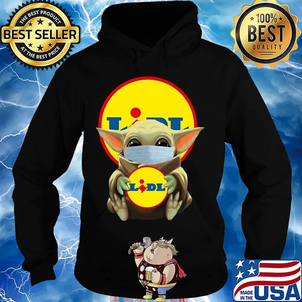 Baby Yoda hug Lidl mask s Hoodie