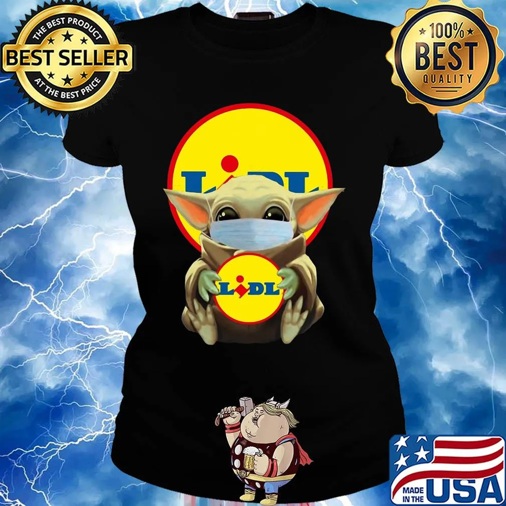 Baby Yoda hug Lidl mask s Ladies tee