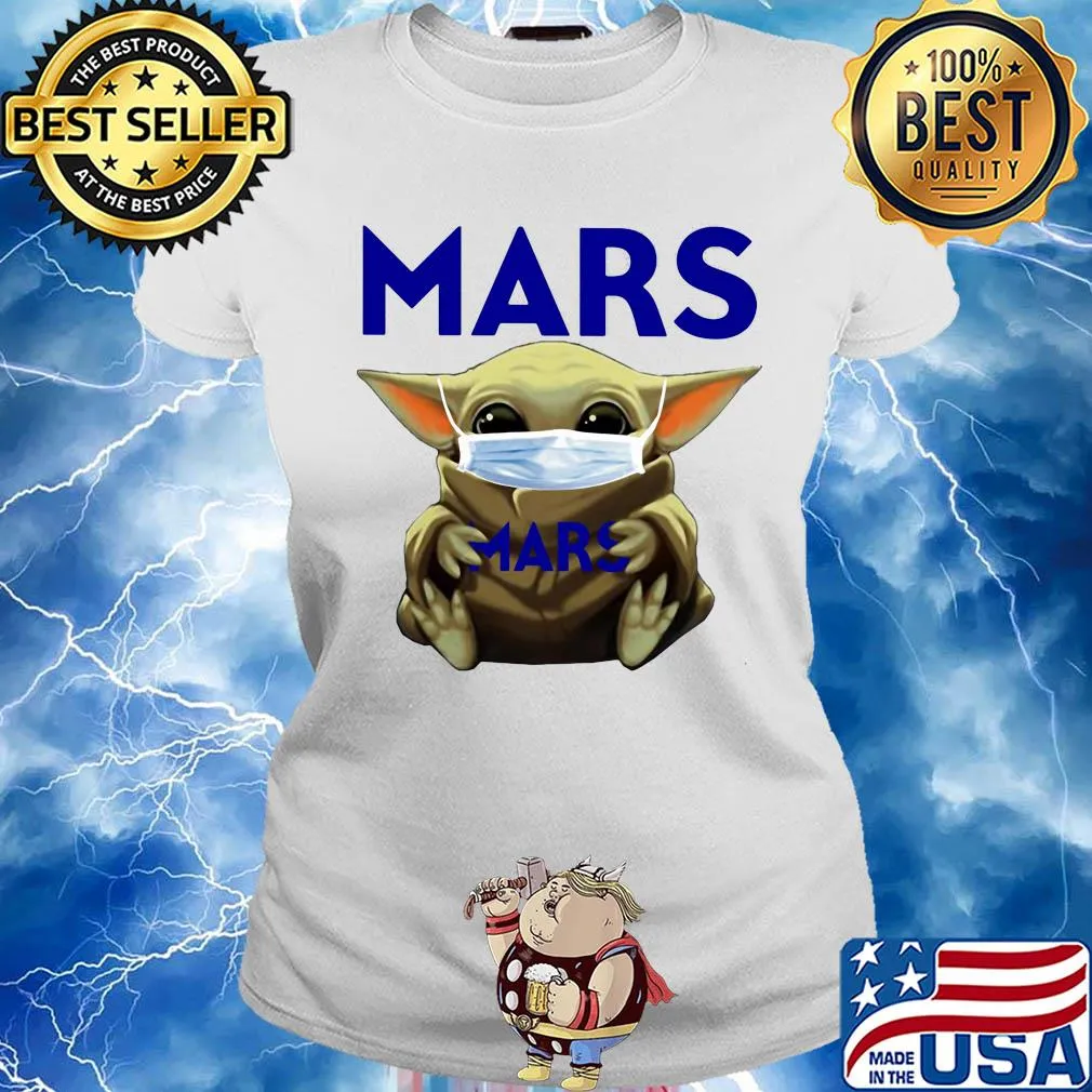 Baby yoda hug mars covid-19 2020 s Ladies tee