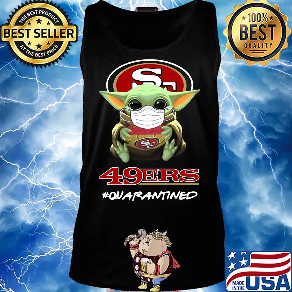 Baby yoda hug San Francisco 49ers quarantined mask covid-19 s Tank top