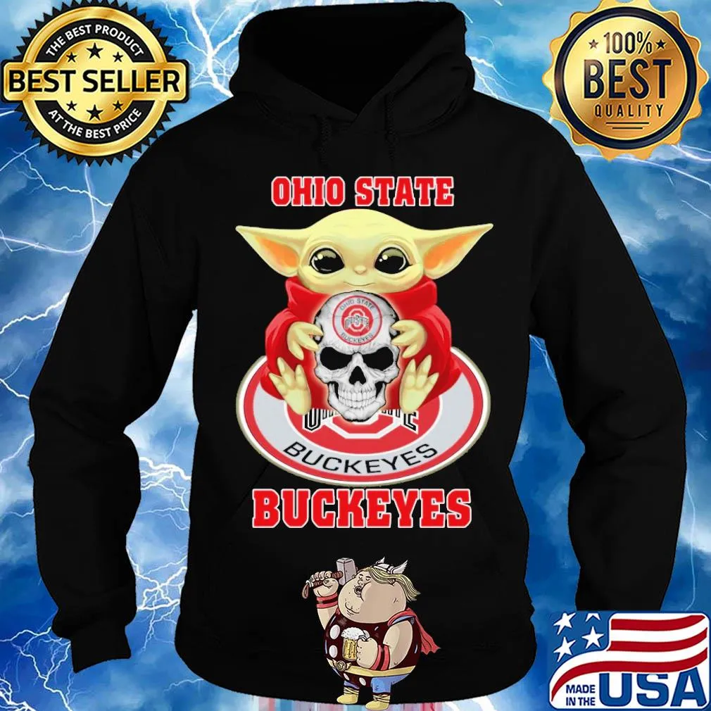 Baby yoda hug skull ohio state buckeyes s Hoodie