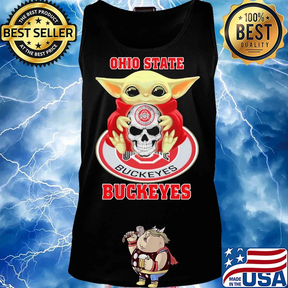 Baby yoda hug skull ohio state buckeyes s Tank top