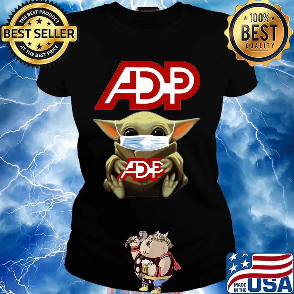 Baby Yoda mask hug ADP Automatic data processing s Ladies tee
