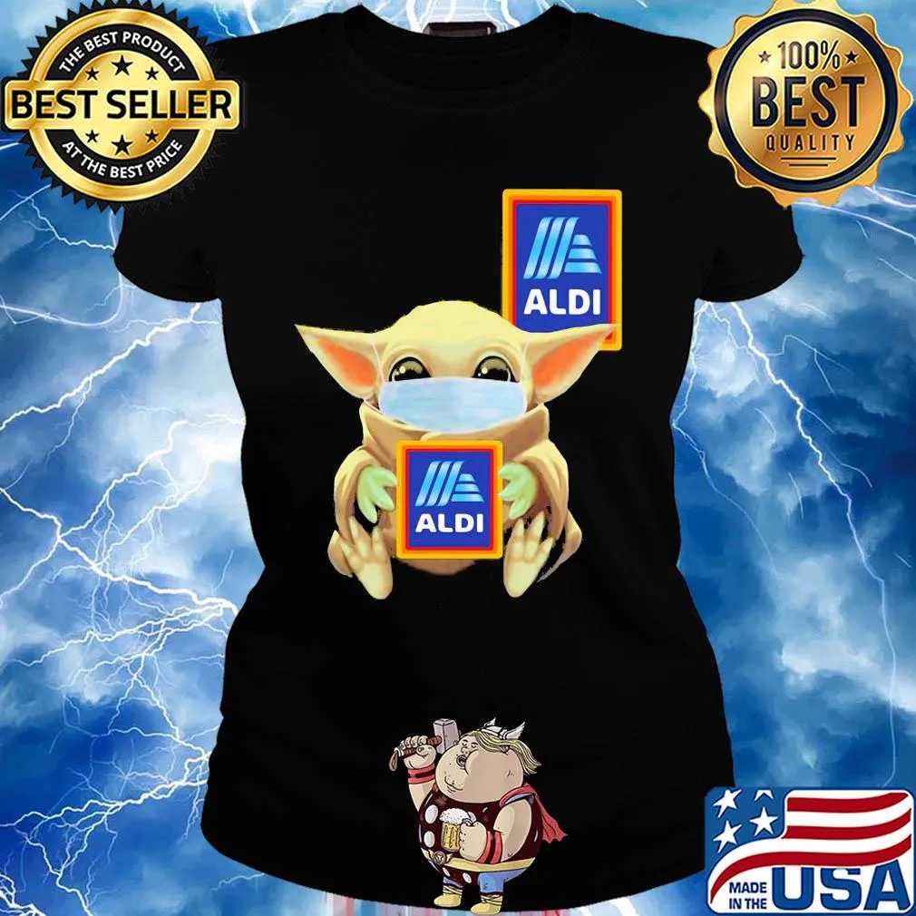 Baby Yoda mask hug Aldi s Ladies tee