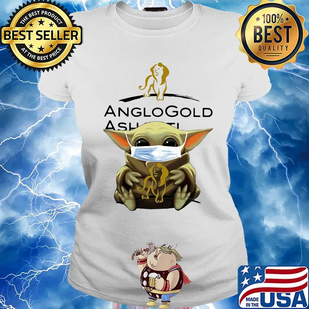 Baby Yoda mask hug Anglogold ashanti s Ladies tee