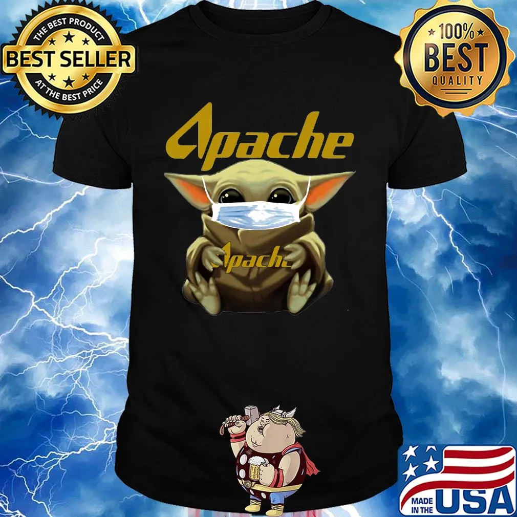 Baby Yoda mask hug Apache shirt