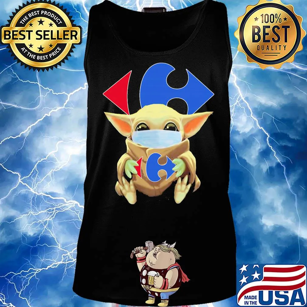 Baby Yoda mask hug Carrefour market s Tank top