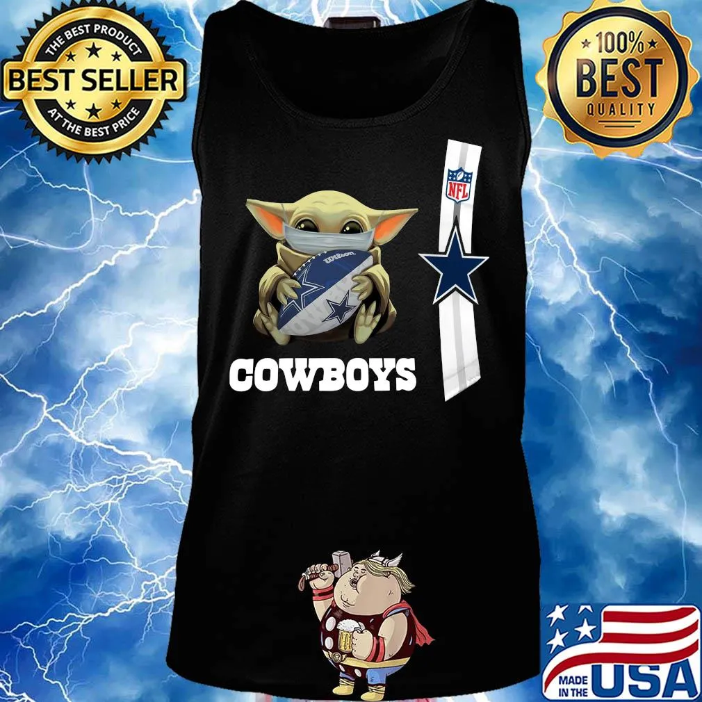 Baby yoda mask hug dallas cowboys ball NFL s Tank top