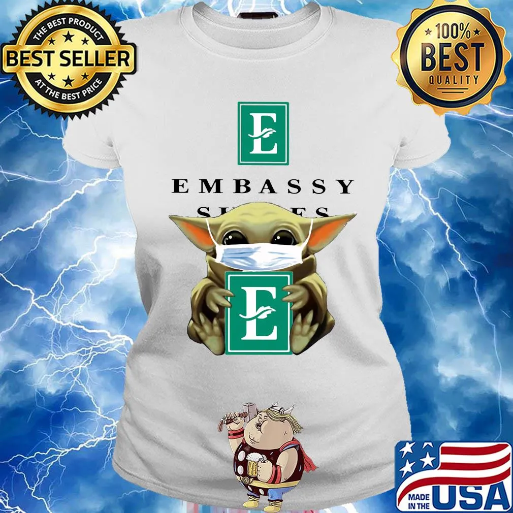 Baby Yoda mask hug Embassy s Ladies tee