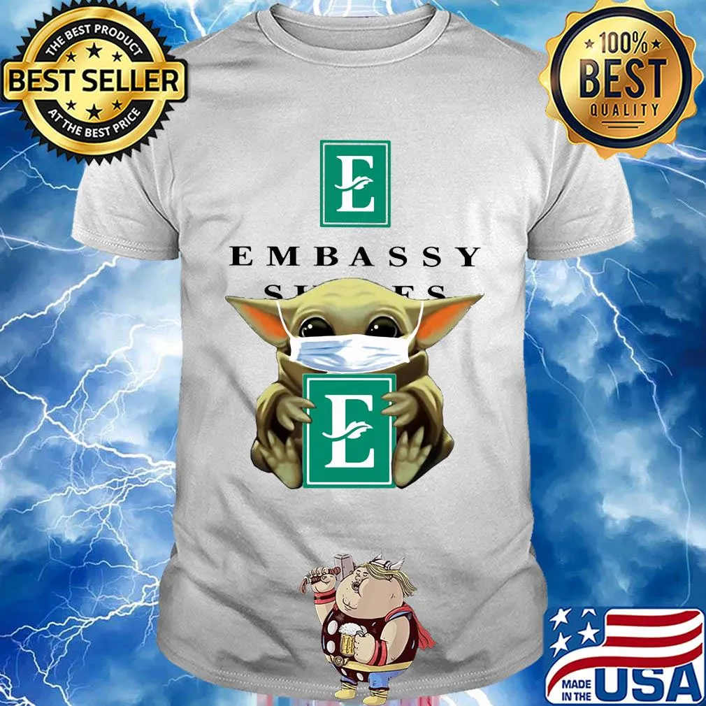 Baby Yoda mask hug Embassy shirt
