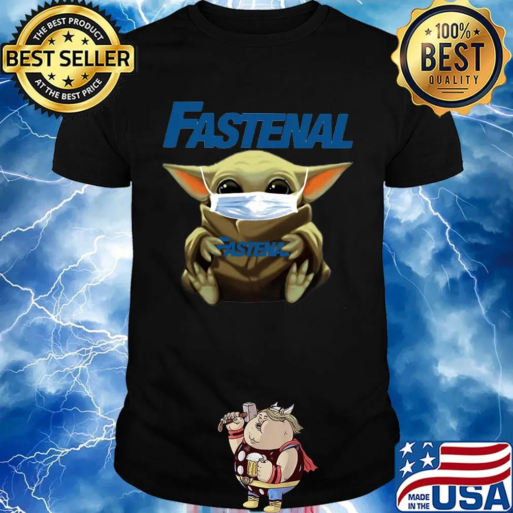 Baby Yoda mask hug Fastenal shirt