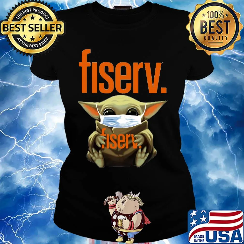 Baby Yoda mask hug Fiserv s Ladies tee