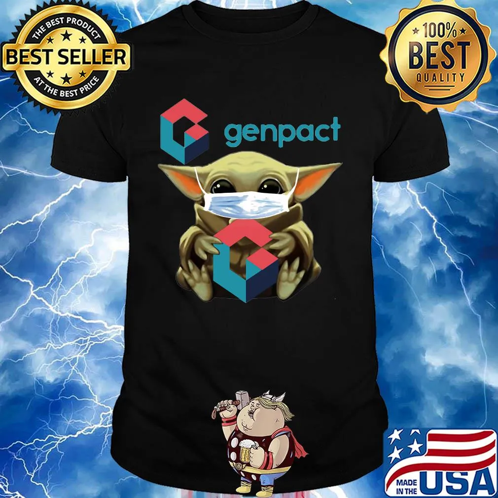 Baby Yoda mask hug Genpact shirt