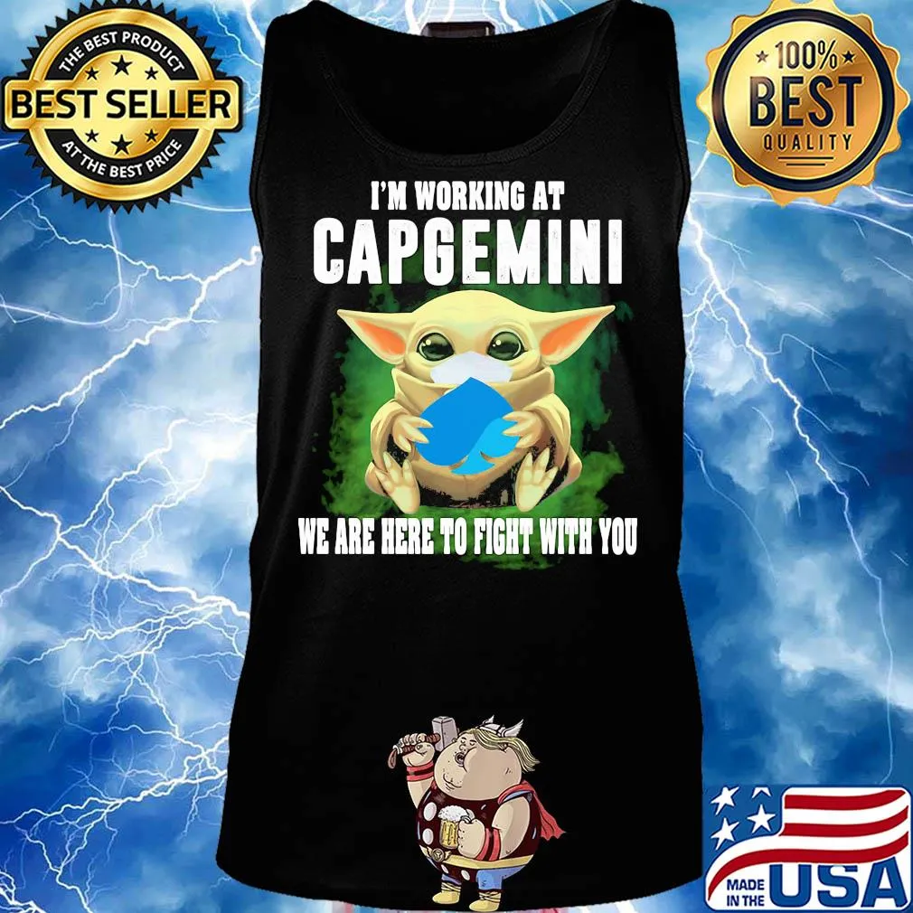 Baby Yoda mask hug I'm working at Capgemini we are here to fight with you s Tank top
