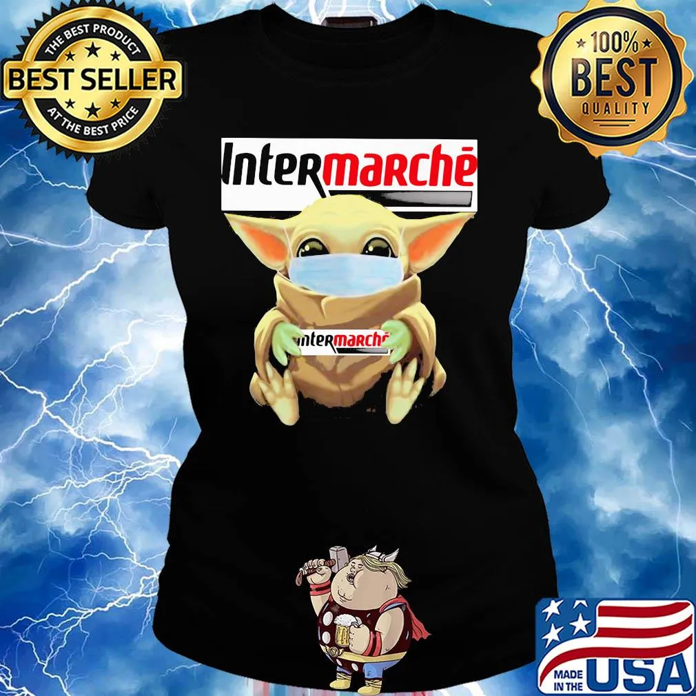 Baby Yoda mask hug Intermarche s Ladies tee