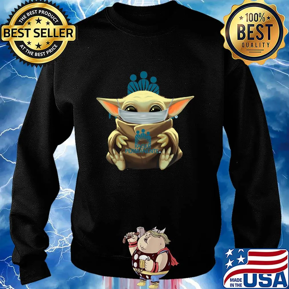Baby Yoda mask hug Kaiser Permanente s Sweater