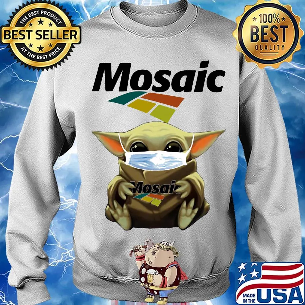 Baby Yoda mask hug Mosaic s Sweater
