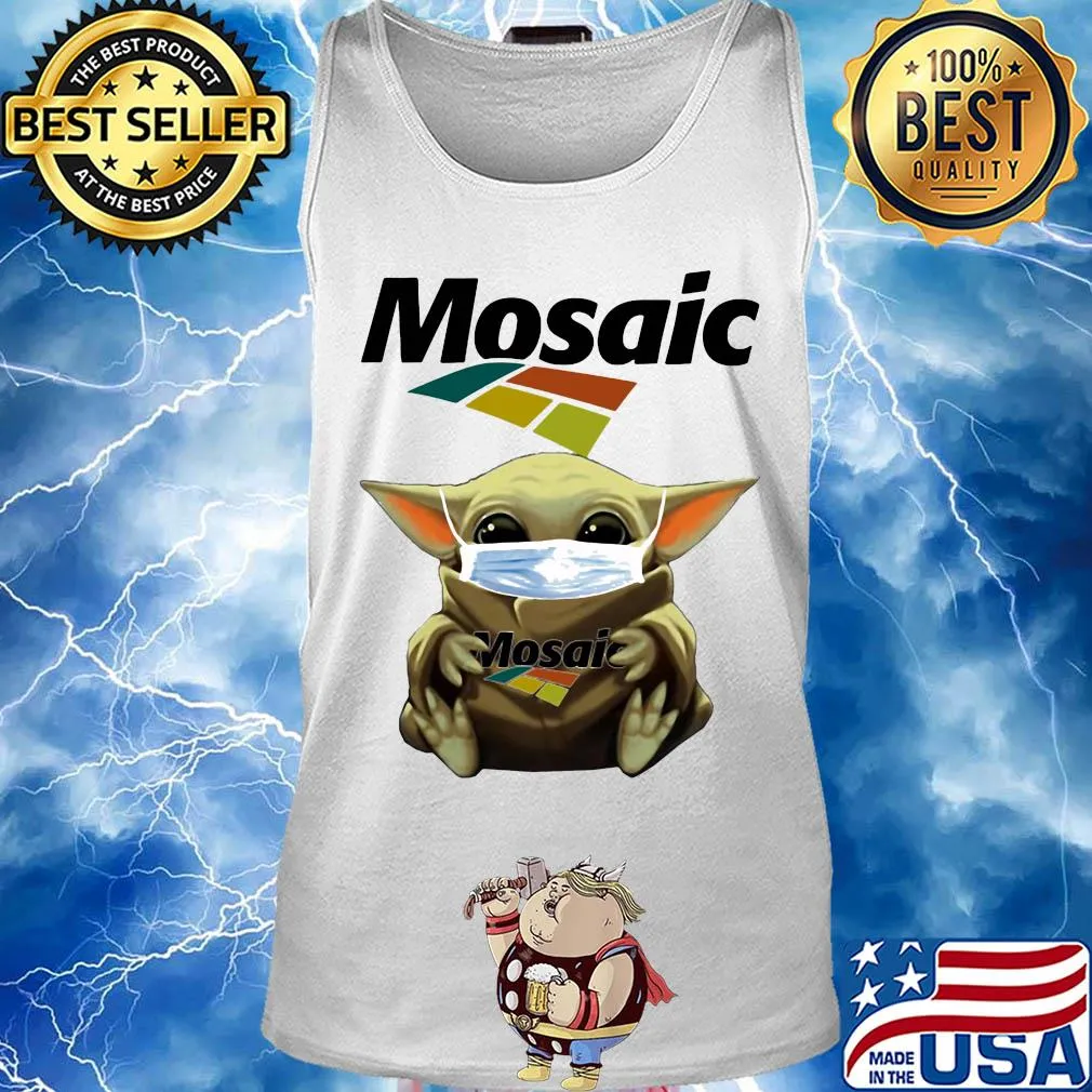 Baby Yoda mask hug Mosaic s Tank top
