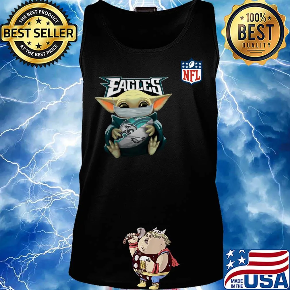 Baby yoda mask hug philadelphia eagles ball NFL s Tank top