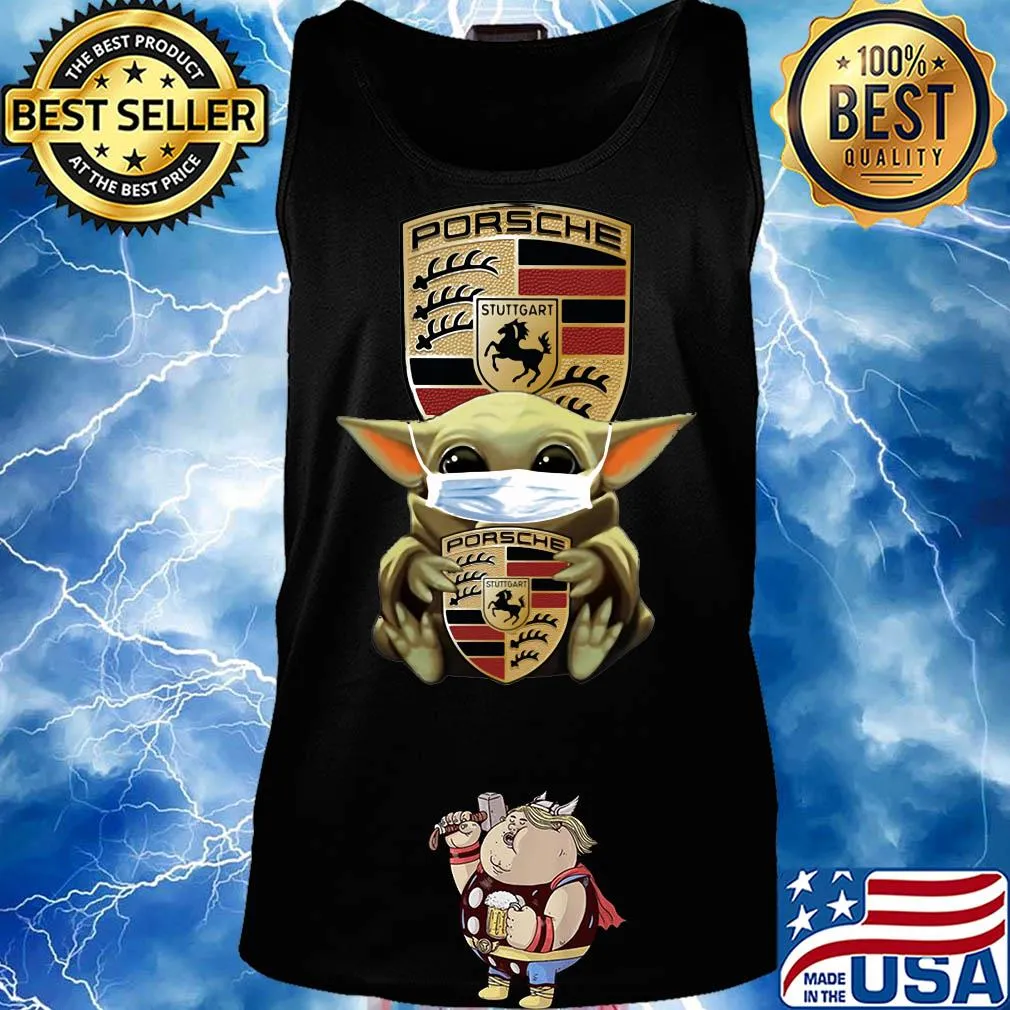 Baby Yoda mask hug Porsche Stuttgart s Tank top
