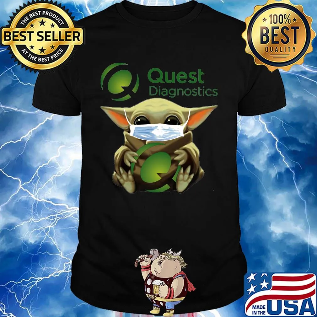 Baby Yoda mask hug Quest Diagnostics shirt