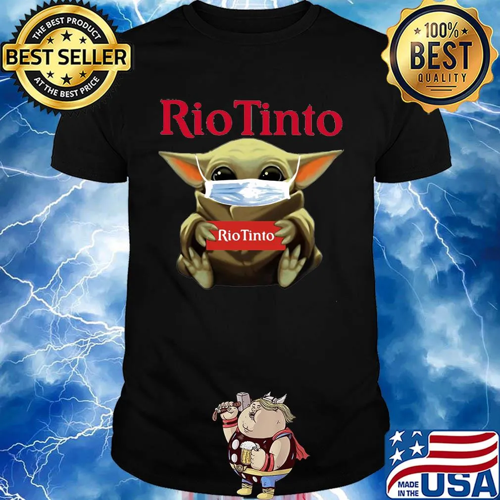 Baby Yoda mask hug Rio Tinto shirt