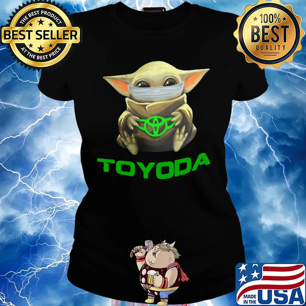 Baby yoda mask hug toyoda logo s Ladies tee
