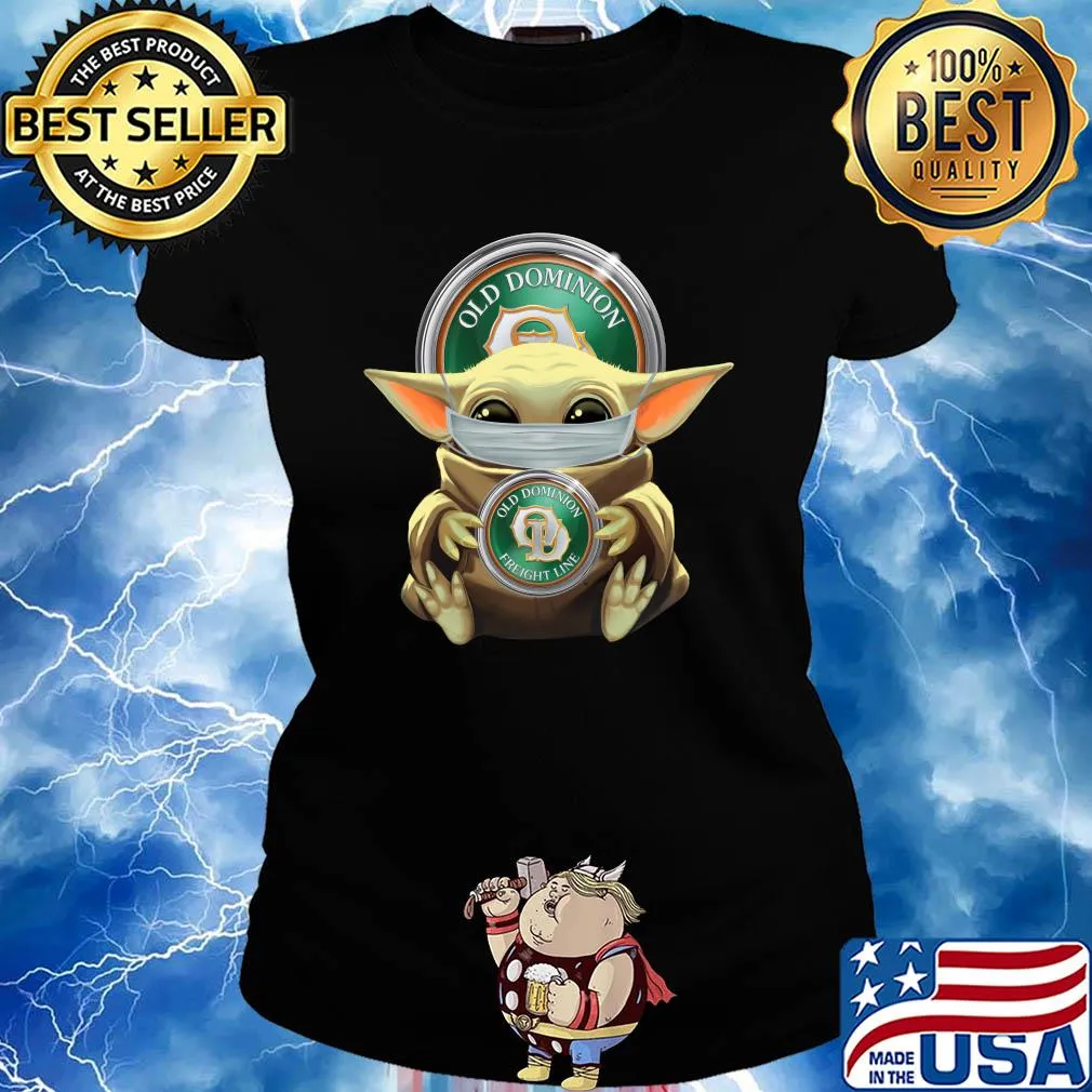 Baby Yoda mask hung Old Dominion s Ladies tee
