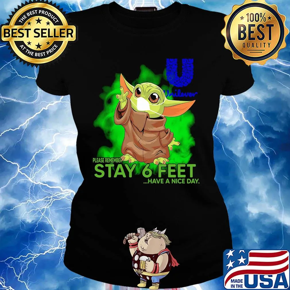 Baby yoda wear mask unilever please remember stay 6 feet have a nice day s Ladies tee