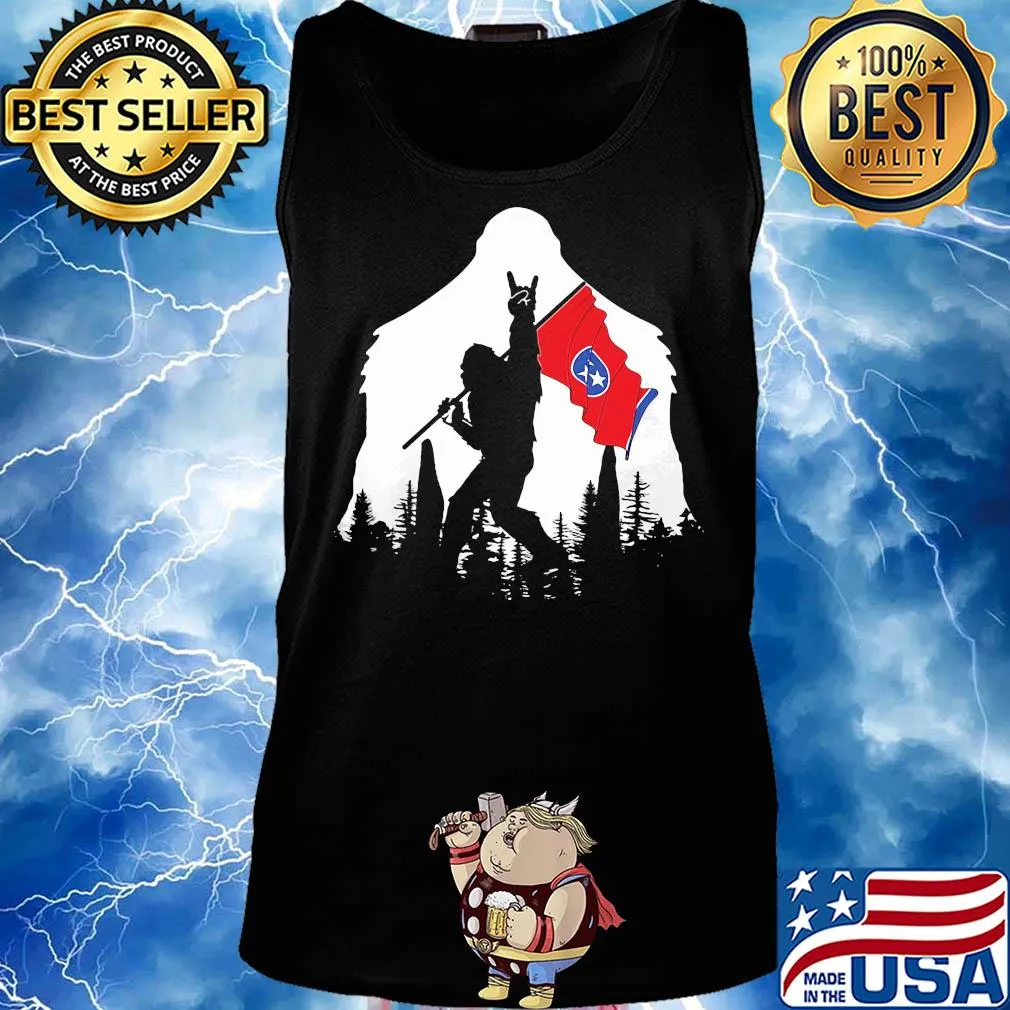 Bigfoot rock and roll tennessee flag in the forest s Tank top
