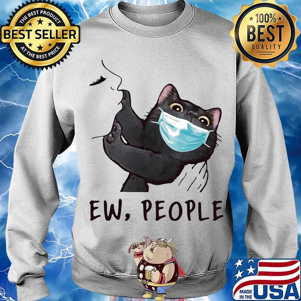Black cat wear medical mask ew people covid-19 s Sweater