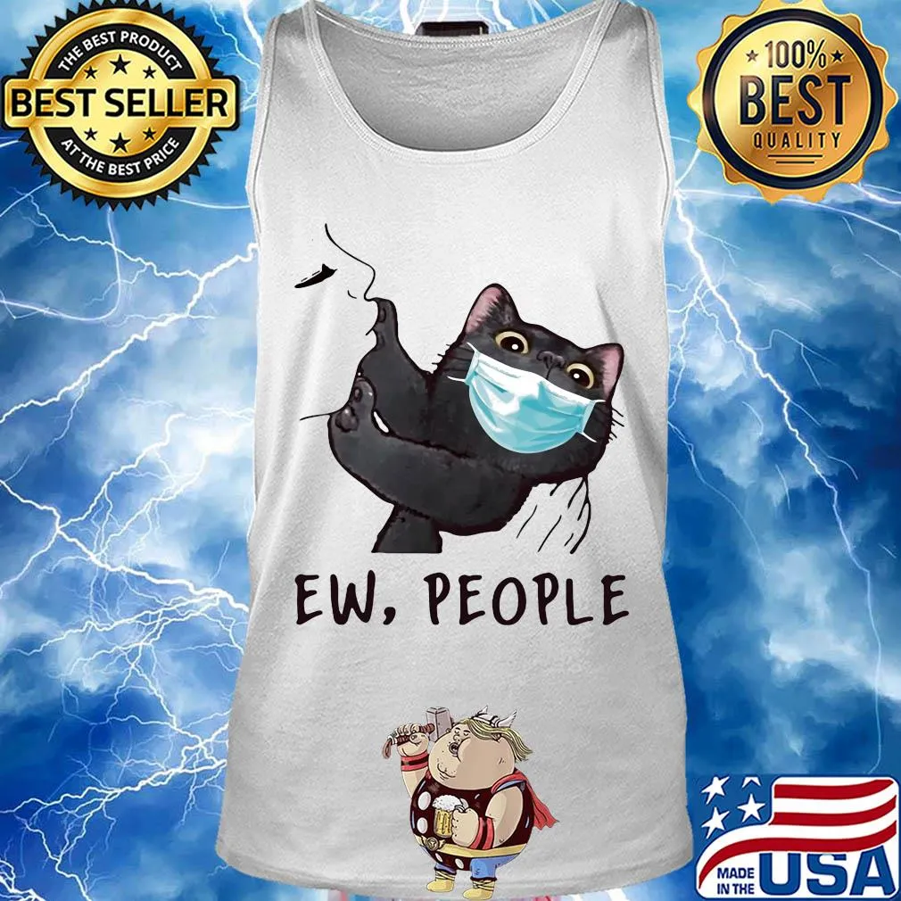Black cat wear medical mask ew people covid-19 s Tank top