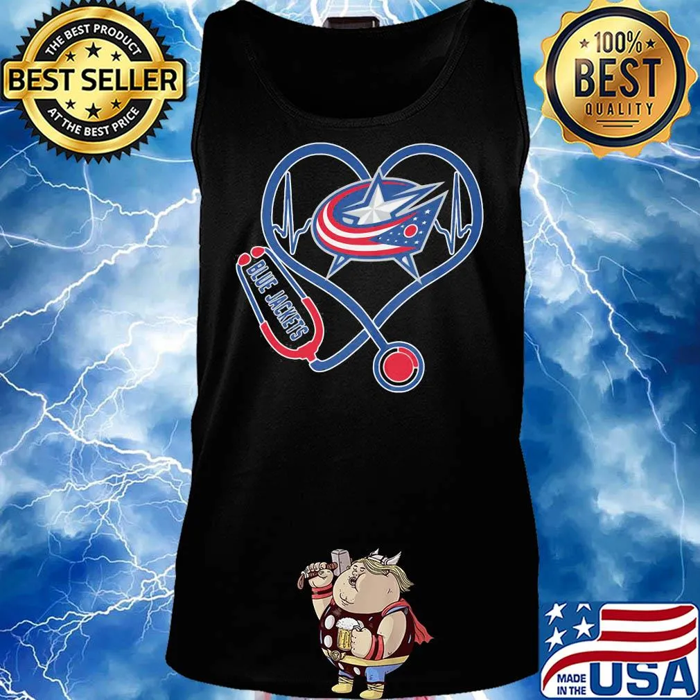 Blue jackets heart nurse stethoscope s Tank top