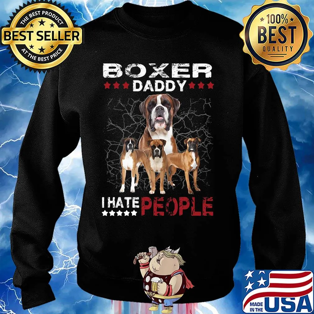 Boxer daddy i hate people stars s Sweater