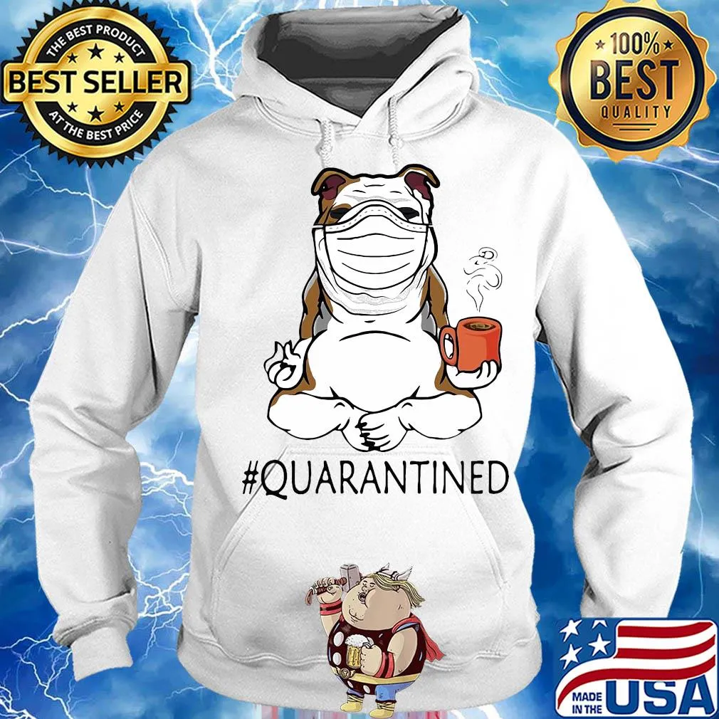 Bulldogs yoga and drink coffee quarantined mask covid-19 s Hoodie